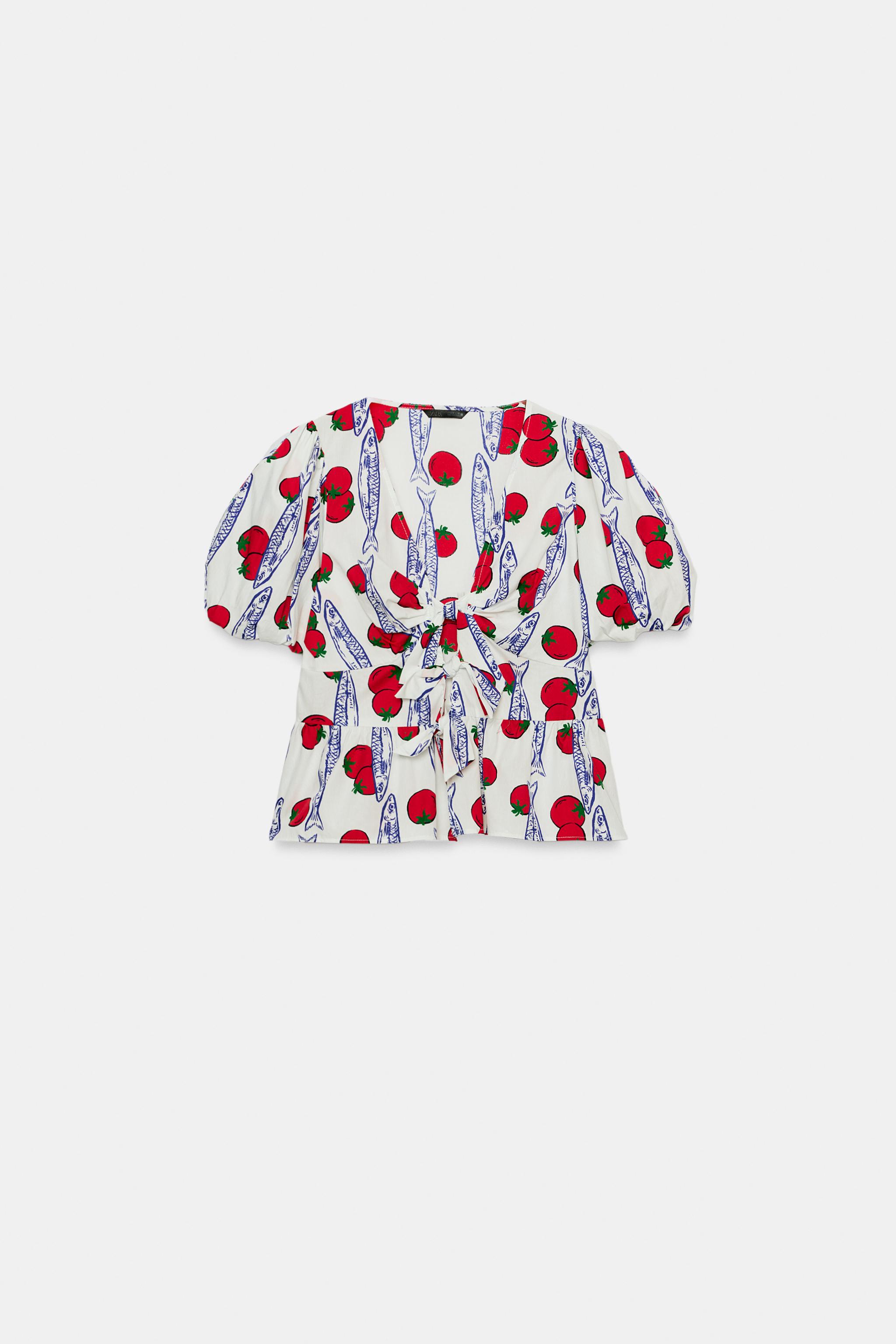 PRINTED SHIRT WITH BOWS